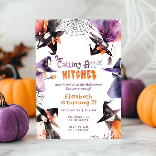 Calling all witches Halloween Costume party Invitation