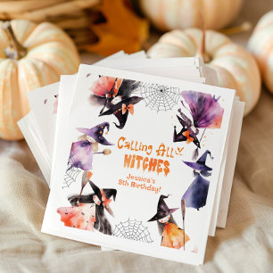Calling all witches Halloween Costume party Napkins