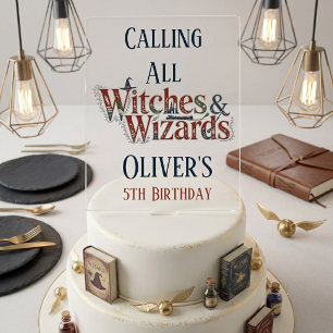 Calling All Witches & Wizards Story Book Birthday Cake Topper