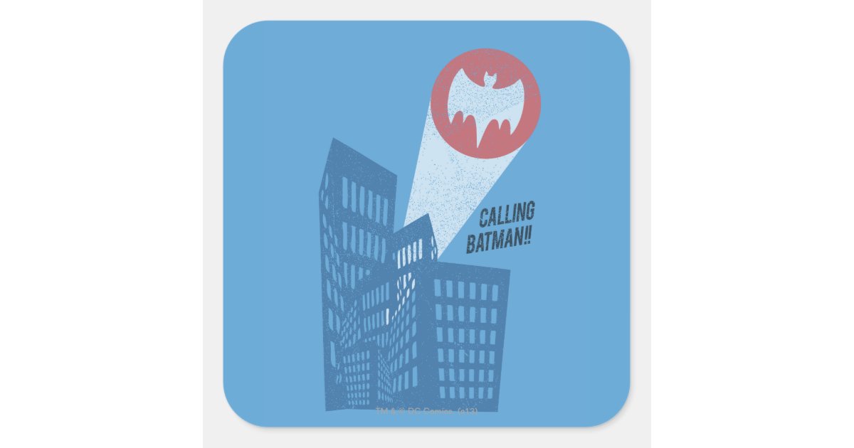 Calling Batman Bat Symbol Graphic Square Sticker