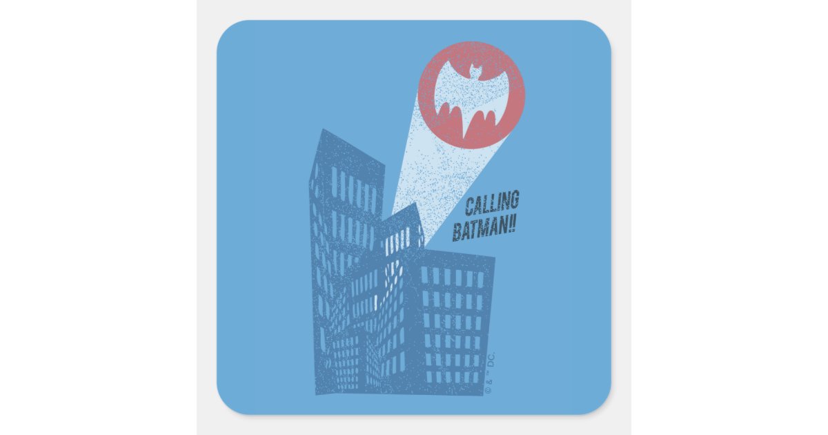 Calling Batman Bat Symbol Graphic Square Sticker | Zazzle
