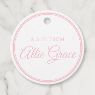 Calling Card   A Gift From Gift Label   Pink