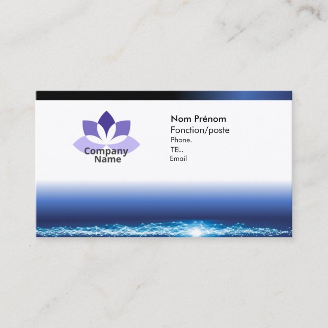Calling card blue for a professional (Front)