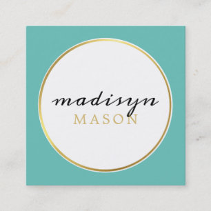 CALLING CARD circle border black gold jade green