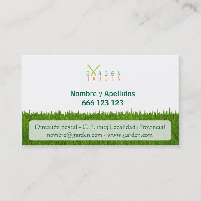 Calling card Garden_jardín (Front)