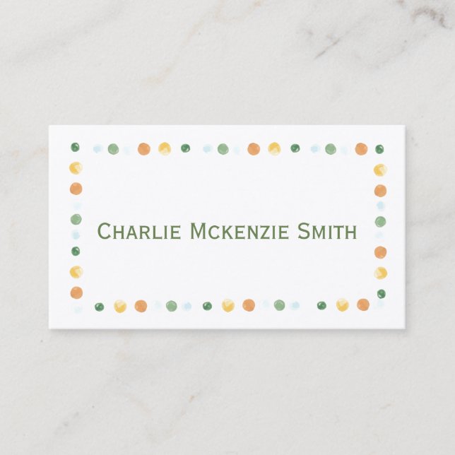 Calling Card (Multicolored dot border) (Front)