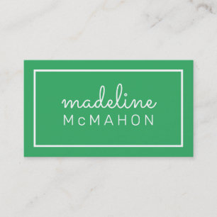 CALLING CARD preppy modern chic bold emerald green