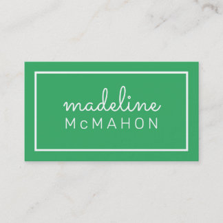 CALLING CARD preppy modern chic bold emerald green