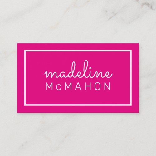 CALLING CARD preppy modern chic hollywood pink