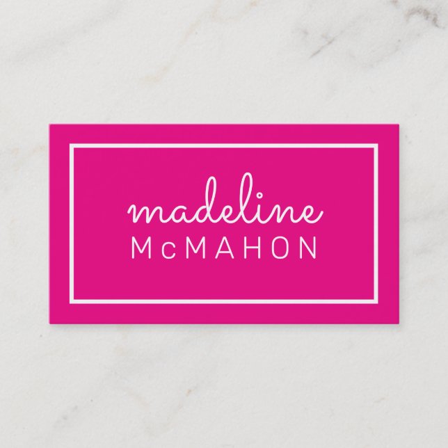 CALLING CARD preppy modern chic hollywood pink (Front)