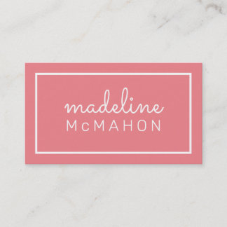 CALLING CARD preppy modern chic minimal coral pink