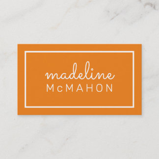 CALLING CARD preppy modern chic simple bold orange