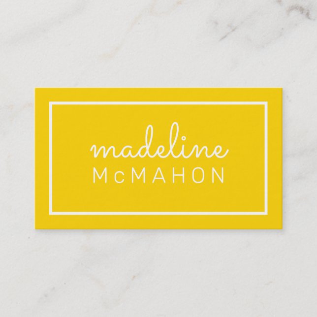 CALLING CARD preppy modern chic simple bold yellow (Front)