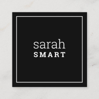 CALLING CARD square edgey modern black white