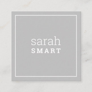 CALLING CARD square edgey modern grey gray silver