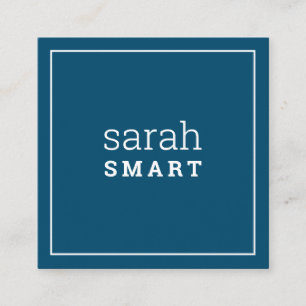 CALLING CARD square edgey modern navy blue white