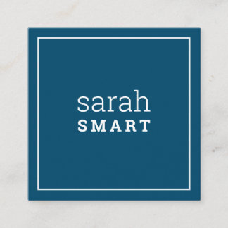 CALLING CARD square edgey modern navy blue white