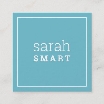 Calling Card Square Edgey Modern Turquoise Blue by edgeplus at Zazzle