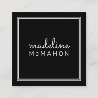 CALLING CARD square preppy modern bold black