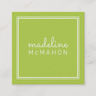 CALLING CARD square preppy modern bold lime green