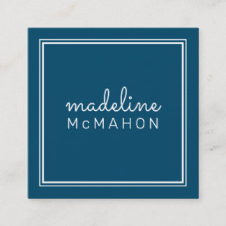 CALLING CARD square preppy modern bold marine blue