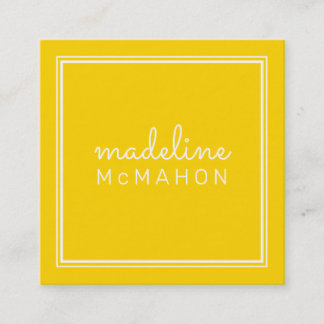 CALLING CARD square preppy modern bright yellow