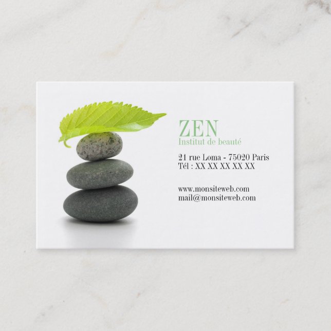 Calling card Zen with a stacking of rollers (Front)