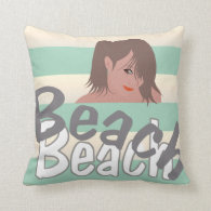 Calling for Beach Fun Throw Pillow
