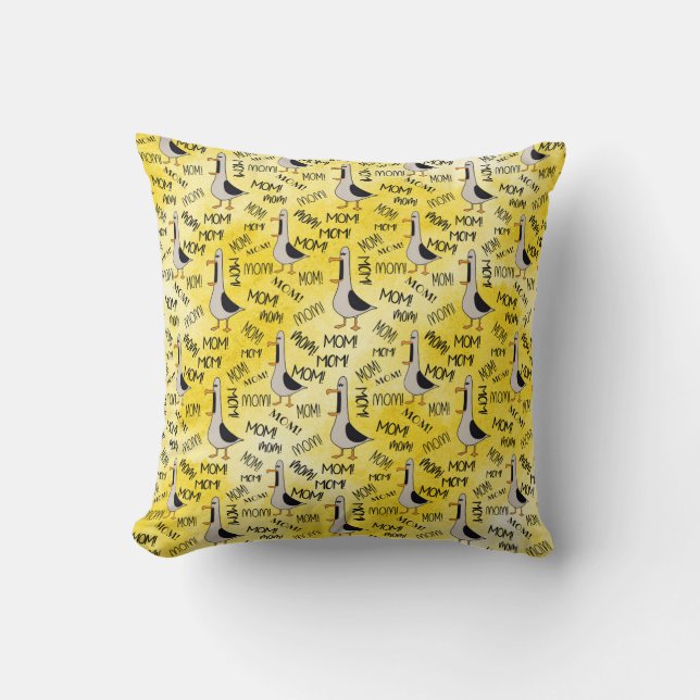 Calling Mom Throw Pillow 16"x16" (Front)