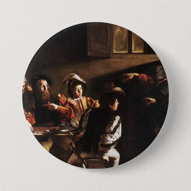 Calling Of Saint Matthew By Caravaggio Button (Front)
