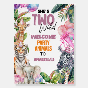 Calling Party Animals Safari Birthday Welcome sign