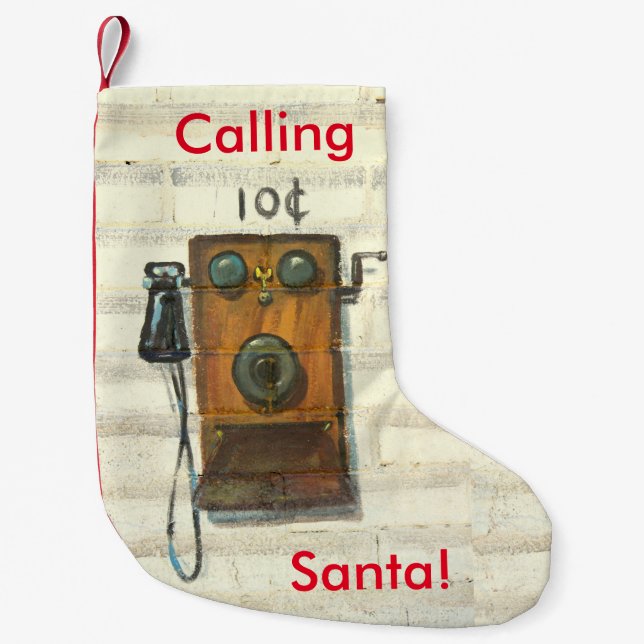 calling santa christmas stocking (Front)