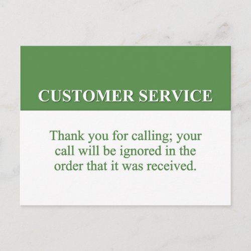 Calling the Customer Service Line 2 Postcard
