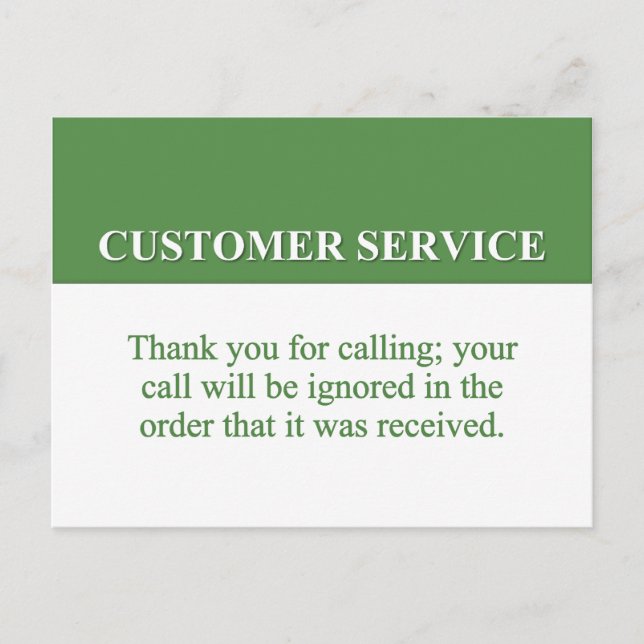 Calling the Customer Service Line (2) Postcard (Front)