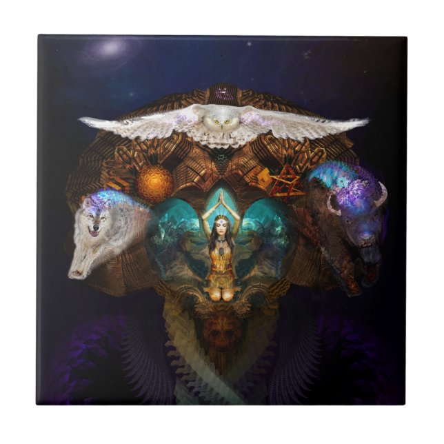 Calling The Spirit Animals Tile (Front)