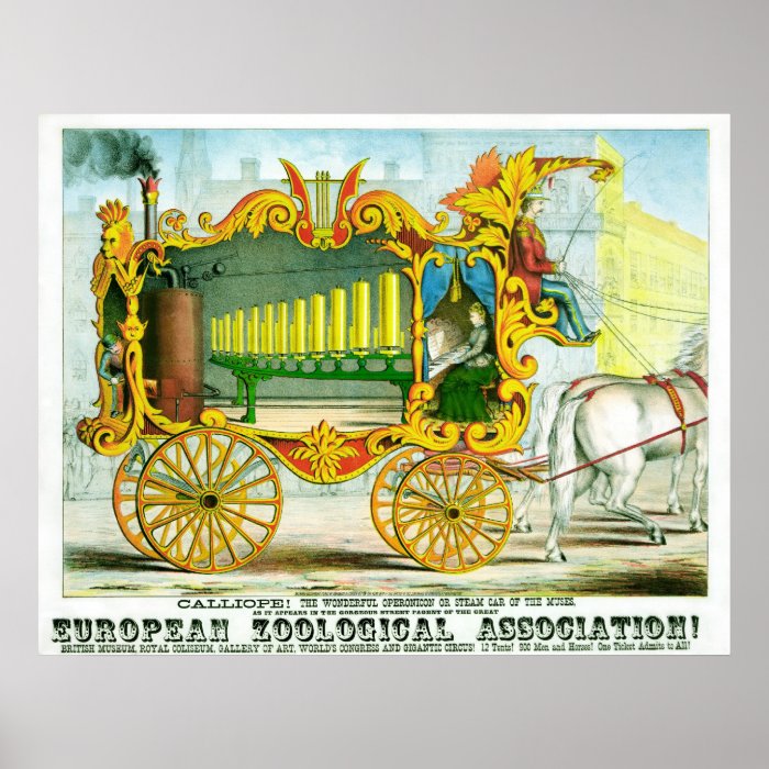 Calliope  Circus Poster   Vintage Art Poster