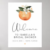 CALLIOPE Citrus Orange Clementine Bridal Shower Poster (Front)