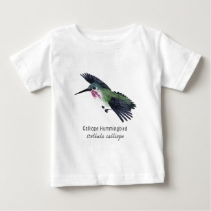 Calliope Hummingbird with Name Baby T-Shirt
