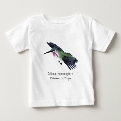 Calliope Hummingbird with Name Baby T_Shirt