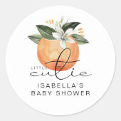 CALLIOPE Little Cutie Clementine Baby Shower Classic Round Sticker (Front)