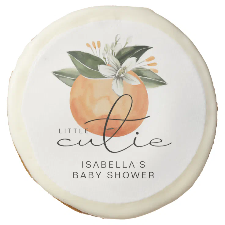 CALLIOPE Little Cutie Clementine Baby Shower Sugar Cookie Zazzle
