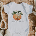 CALLIOPE Little Cutie Clementine Orange Baby Baby Bodysuit<br><div class="desc">This baby one piece jumper features a watercolor clementine,  orange,  or tangerine and a cute handwritten font and the saying "Little Cutie". This jumper is perfect for announcing a new baby in the family or as a baby shower gift.</div>