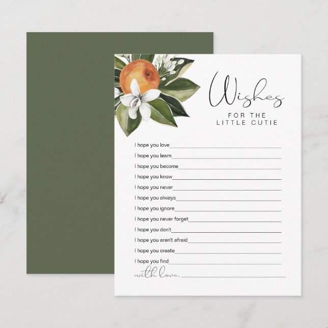 CALLIOPE Little Cutie Clementine Wishes for Baby Enclosure Card (Front/Back)