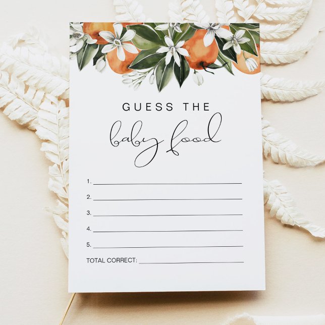 CALLIOPE Little Cutie Guess the Baby Food Game Invitation (Creator Uploaded)