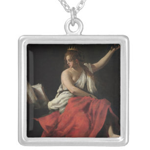 Calliope, Muse of Epic Poetry Silver Plated Necklace