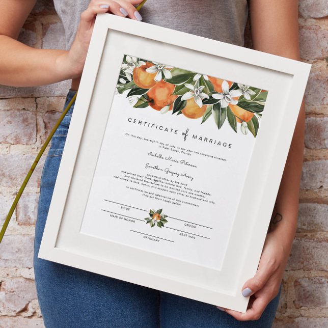 Calliope - Orange Blossom Marriage Certificate Poster (Creator Uploaded)