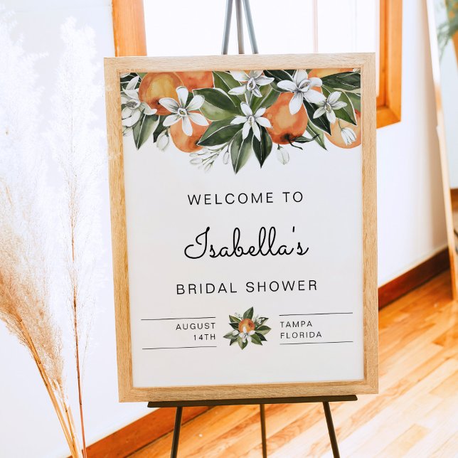 Calliope - Tropical Orange Botanical Bridal Shower Poster (Creator Uploaded)