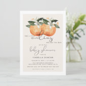 CALLIOPE Two Little Cuties Twin Orange Baby Shower Invitation (Standing Front)