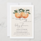 CALLIOPE Two Little Cuties Twin Orange Baby Shower Invitation (Front)