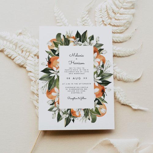 Calliope _ Watercolor Tropical Orange Blossom Invitation